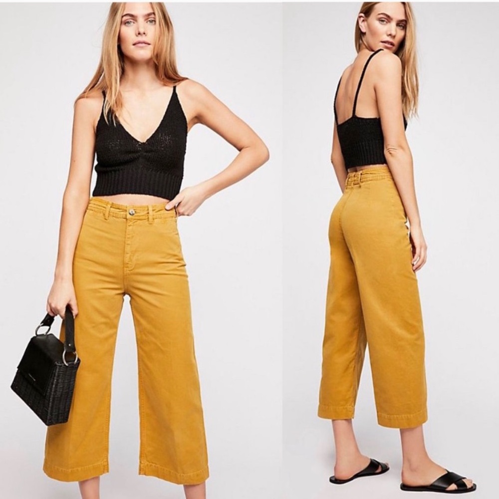 Free people Patti Crop Cotton Pant -Graham Cracker